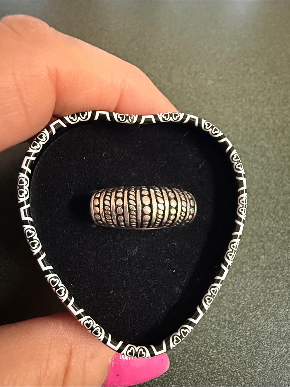 Brighton Silver-Tone Textured Dome Ring